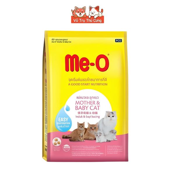 Hạt Cho Mèo Me-O Mother & BabyCat Mèo Mang Thai, Cho Con Bú, Mèo Con Dưới 2 Tháng Tuổi