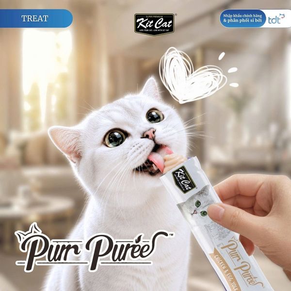 Súp Thưởng Cho Mèo Kitcat Purr Puree Túi 5 Thanh - Bổ Sung Vitamin, 100% Tự Nhiên