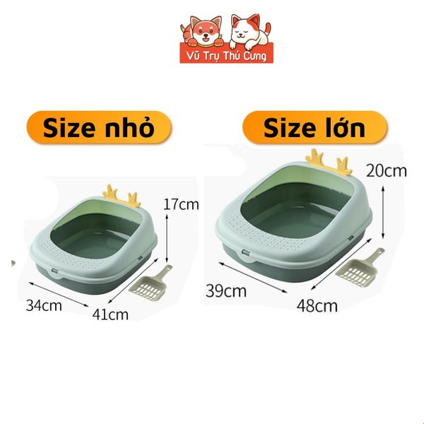 Khay Vệ Sinh Cho Mèo Cao Cấp Kèm Xẻng (mẫu sừng tuần lộc)