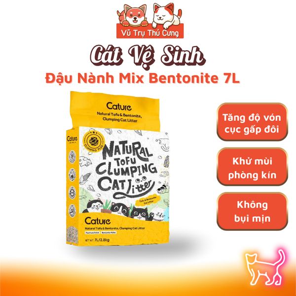 Cát đậu nành cho Mèo Tofu Cature 7L, không bụi, an toàn cho Mèo con