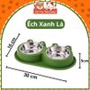Bát Ăn Đôi Cho Chó Mèo Họa Tiết Con Ếch Dễ Thương