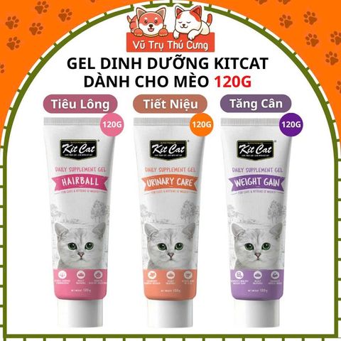 Gel Dinh Dưỡng Cho Mèo Kitcat 120g Hỗ Trợ Tăng Cân, Hỗ Trợ Tiết Niệu, Giảm Búi Lông