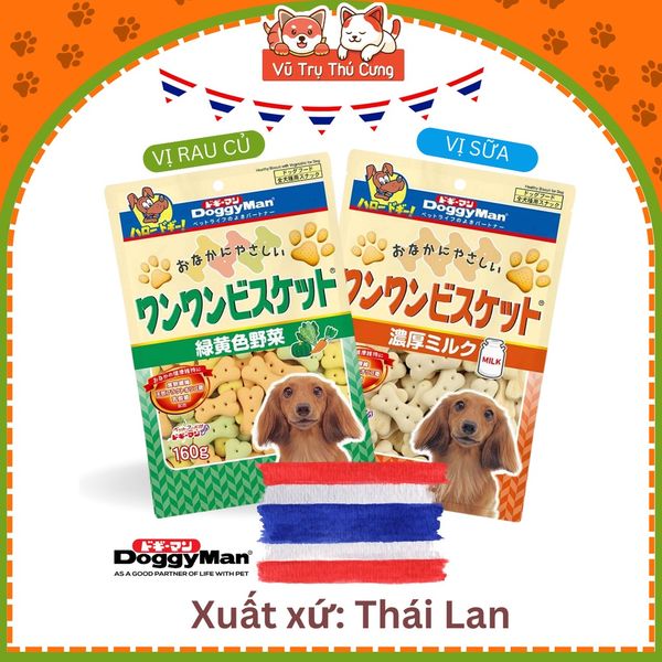 Bánh Quy Cho Chó DoggyMan Vị Rau củ & Vị Sữa
