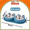 Bát Ăn Đôi Cho Chó Mèo Họa Tiết Con Ếch Dễ Thương