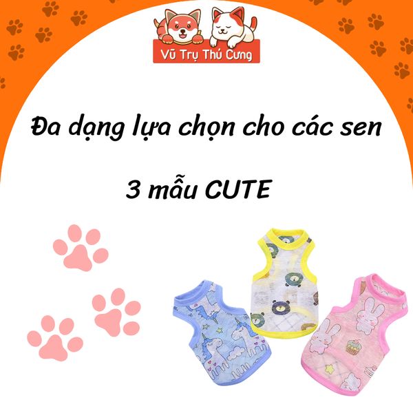 Áo Thun Mùa Hè Cho Chó Mèo Chất Liệu Mỏng Mát