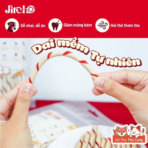 Snack Cho Chó, Que Gặm Sạch Răng Thơm Miệng, Bổ Sung Dinh Dưỡng JIREHO 110g