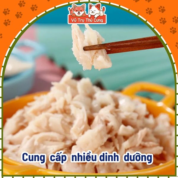 Combo 5 Gói Ức Gà Hấp Nguyên Miếng Cho Chó Mèo CattyMan