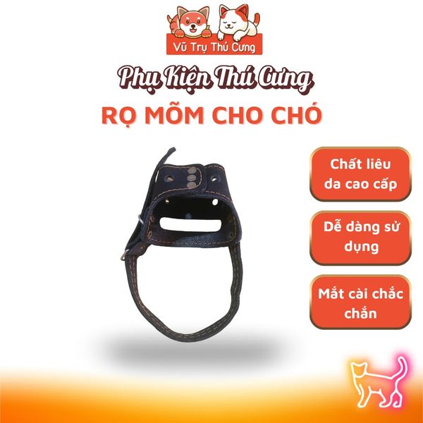 Rọ Móm Cho Chó Chất Liệu Da, Gia Công Chắc Chắn, Chống Cắn Phá, An Toàn Sử Dụng
