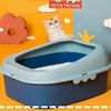 Khay cát vệ sinh cho mèo chống văng cát size lớn, tặng xẻng hốt phân (Họa tiết con Vịt)