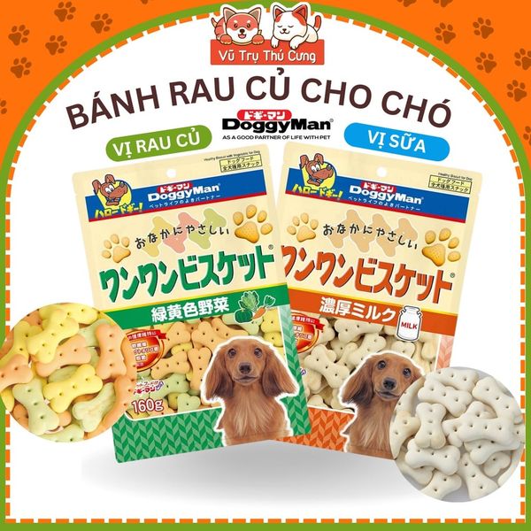 Bánh Quy Cho Chó DoggyMan Vị Rau củ & Vị Sữa