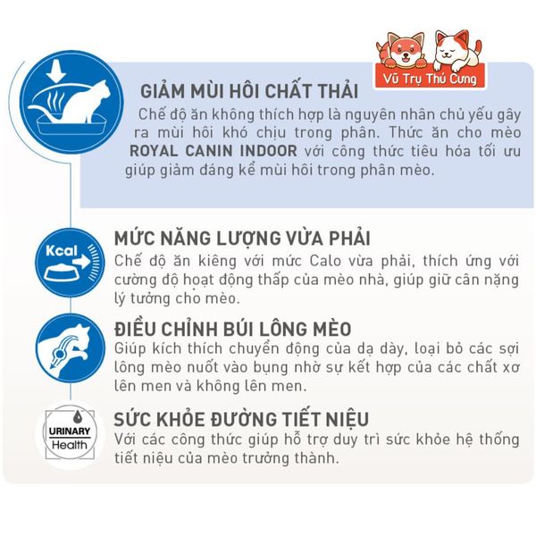 (Nguyên Seal) Thức ăn hạt cho Mèo trưởng thành Royal Canin Indoor 2Kg