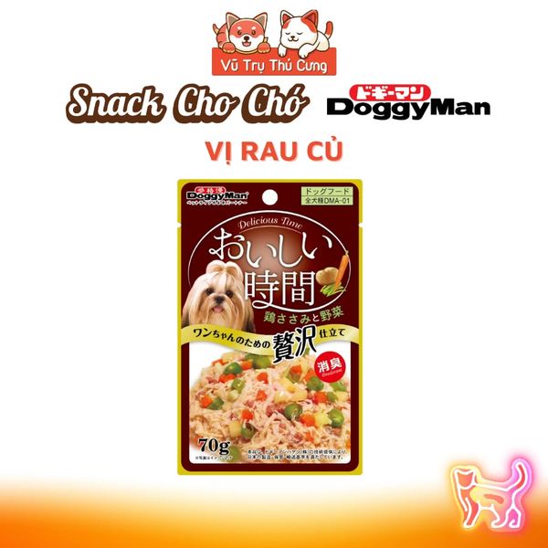 Pate Cho Chó Doggyman Dạng Thịt Đóng Gói Bổ Sung Rau Củ Gói 70g