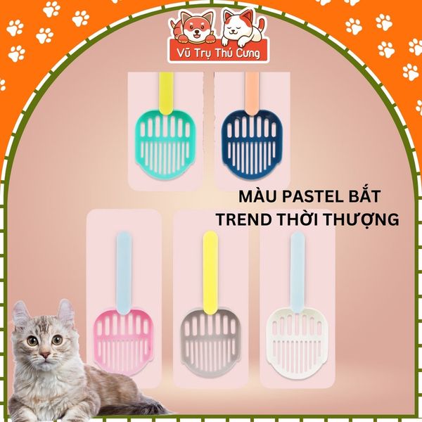 Xẻng xúc cát vệ sinh cho Mèo chất liệu nhựa đơn sắc