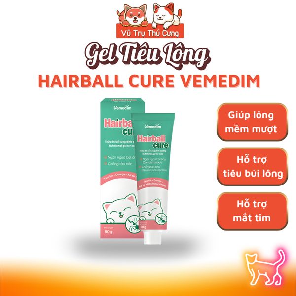 Gel Tiêu Búi Lông Cho Mèo Hairball Cure Vemedim 50g
