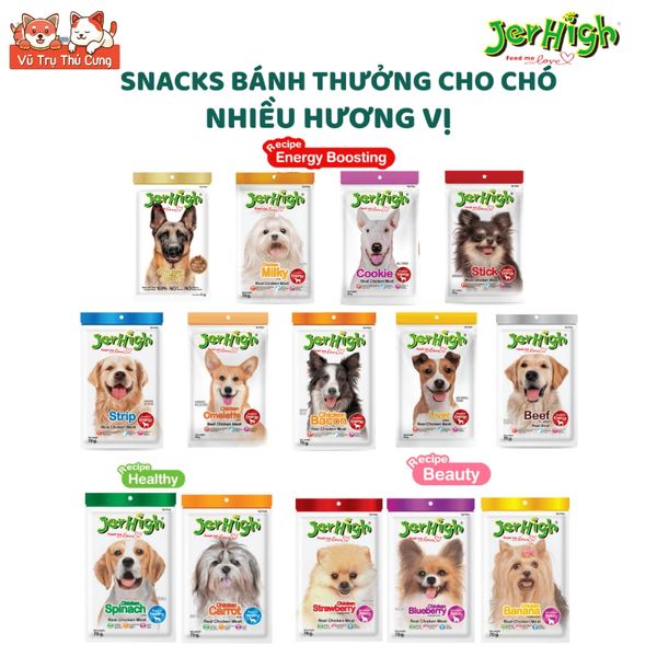 Snack Cho Chó Bánh Thưởng Jerhigh Đa Dạng Hương Vị Gói 70g