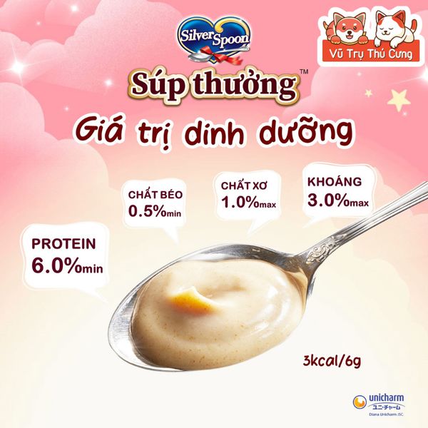 Súp Thưởng Cho Mèo Silver Spoon Thái Lan Từ Thịt Cá Thật (Túi 4 Thanh)