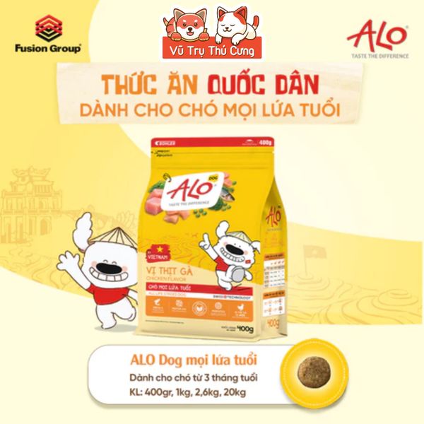 Hạt Cho Chó Alo Dog 1Kg Vị Thịt Gà, Dành Cho Chó Mọi Lứa Tuổi, Hỗ Trợ Da Bóng - Mượt Lông Da
