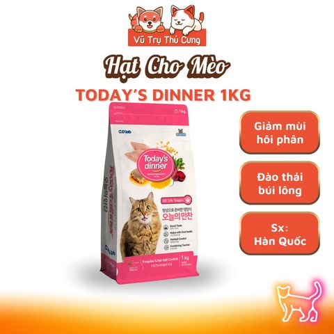 (1Kg) Thức Ăn Hạt Today Dinner Cho Mèo Mọi Lứa Tuổi