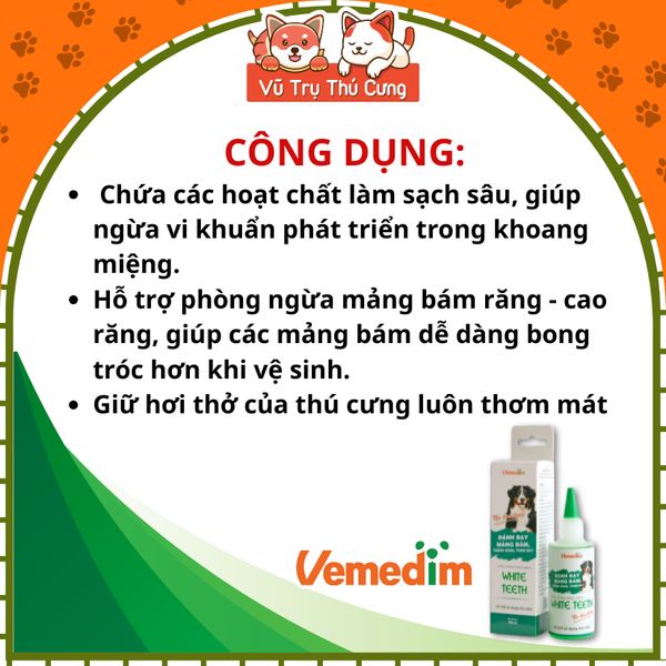 Dung Dịch Vệ Sinh Răng Miệng Cho Thú Cưng Vemedim 100ml2