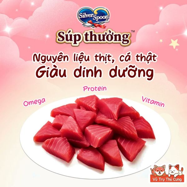 Súp Thưởng Cho Mèo Silver Spoon Thái Lan Từ Thịt Cá Thật (Túi 4 Thanh)