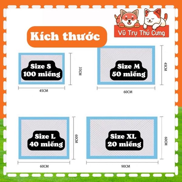 Tấm Lót Chuồng Cho Chó Mèo Chất Liệu Than Hoạt Tính Thấm Hút Tốt KAMT