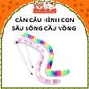 Đồ Chơi Cho Mèo Cần Câu Hình Con Sâu Lông Cầu Vồng Giúp Giảm Stress2