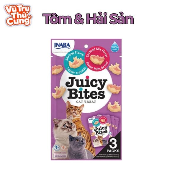 Bánh Thưởng Cho Mèo Inaba Juicy Bites Viên Mềm Gói 34G