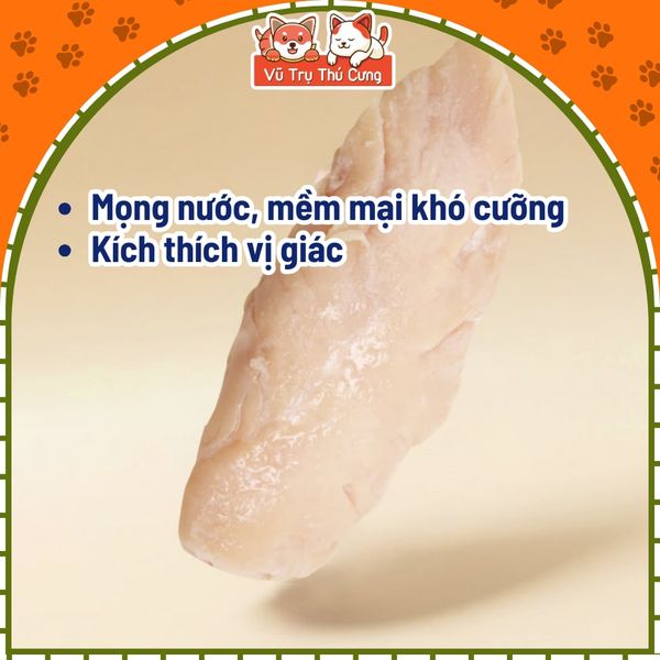 Combo 5 Gói Ức Gà Hấp Nguyên Miếng Cho Chó Mèo CattyMan