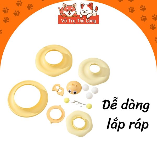 Đồ Chơi Cho Mèo-Tháp Banh 3 Tầng Có Lò Xo2