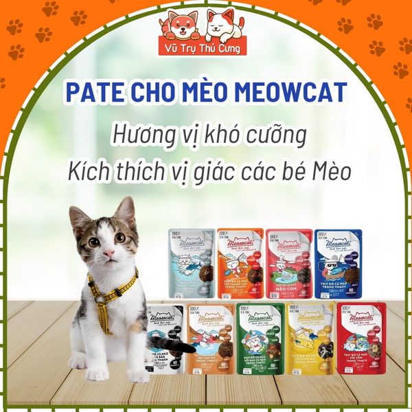 Pate Meowcat cho Mèo nhiều vị 70g
