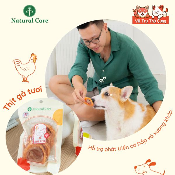 Snack Thịt Cuộn Sụn Bò Cho Chó Natural Core 65g