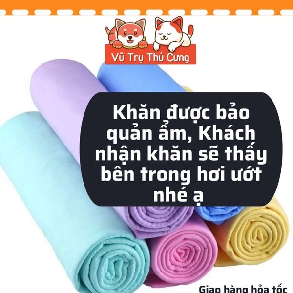 Khăn Tắm Cho Chó Mèo Siêu Thấm Hút Nước, Không Bám Lông