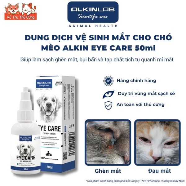 Dung Dịch Vệ Sinh Mắt Cho Chó Mèo Alkin Eye Care 50ml