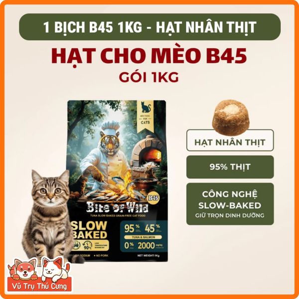 (Mua 1 Tặng 4) Thức Ăn Cho Mèo Bite Of Wild 1Kg Cao Cấp Giàu Đạm, Không Độn Ngũ Cốc-Nhiều Thịt