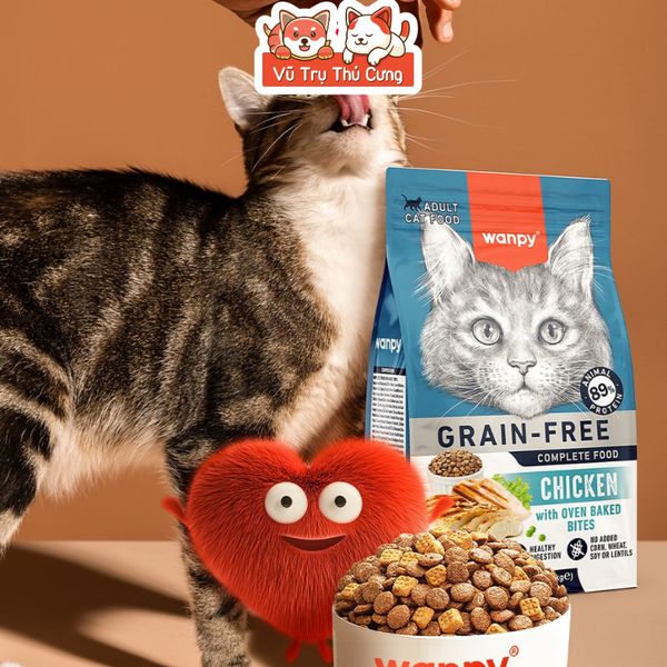 Hạt Cho Mèo Wanpy Grain Free Không Độn Ngũ Cốc, Giúp Mèo Mượt Lông, Hỗ Trợ Tiêu Hóa