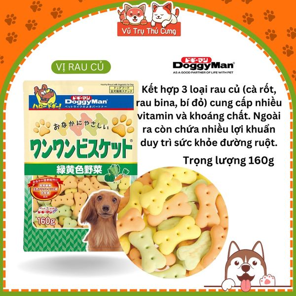 Bánh Quy Cho Chó DoggyMan Vị Rau củ & Vị Sữa