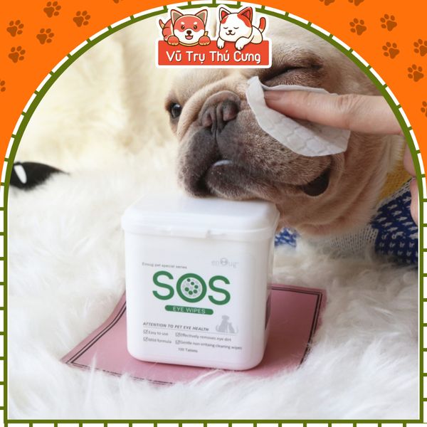 Khăn Ướt Lau Mắt Cho Thú Cưng SOS 100 miếng