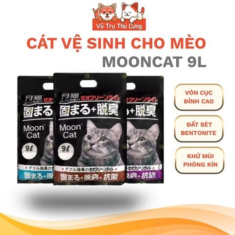 Cát Nhật Đen MoonCat 9L vệ sinh cho mèo, vón cục, khử mùi tốt