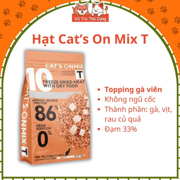 Hạt Cho Mèo Cat's On Mix Không Độn Ngũ Cốc
