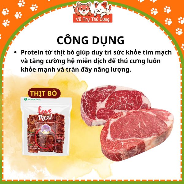 Snack Cho Chó Bít Tết Vị Bò/ Cừu/ Cá Hồi Natural Core