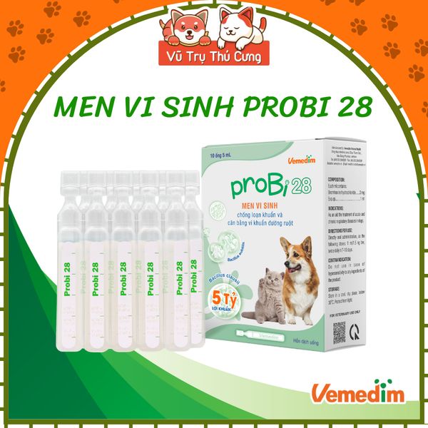 Men Vi Sinh Vemedim Cho Chó Mèo Probi 28 , Tăng Cường Hấp Thu Dinh Dưỡng 5ml