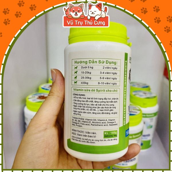 Viên Bổ Sung Dinh Dưỡng Cho Chó Spirit Hộp Nguyên2