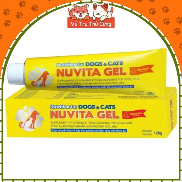 Gel Dinh Dưỡng Bổ Sung Vitamin Khoáng Chất Cho Chó Mèo Vemedim Nuvita Gel 120g
