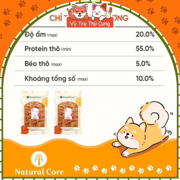 Snack Sấy Cho Chó Sụn Gà Vịt Natural Core 55g2