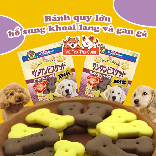 Bánh Quy Cho Chó DoggyMan Vị Rau củ & Vị Sữa