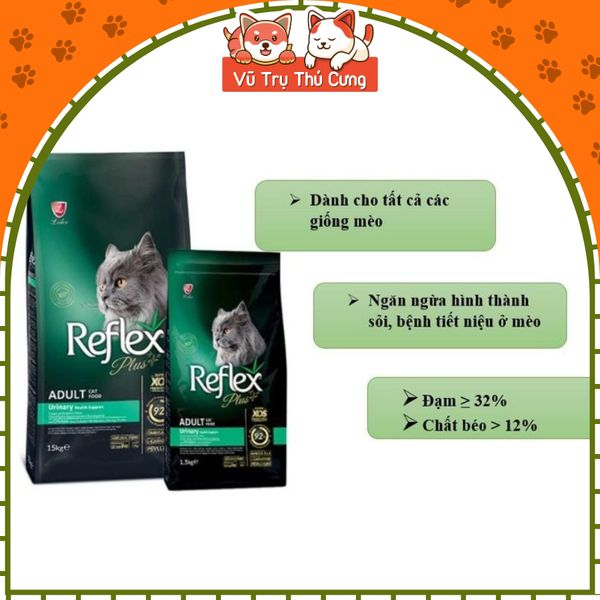 Thức ăn Hạt Reflex Plus Urinary 1,5Kg cho Mèo bị thận vị Thịt Gà