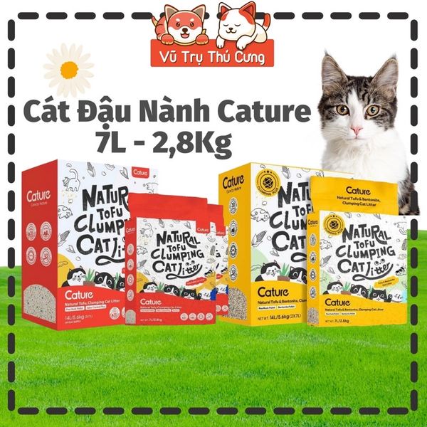 Cát Vệ Sinh Cho Mèo Tofu Cature Nguyên Liệu Đậu Nành Không Bụi, Khử Mùi Tốt