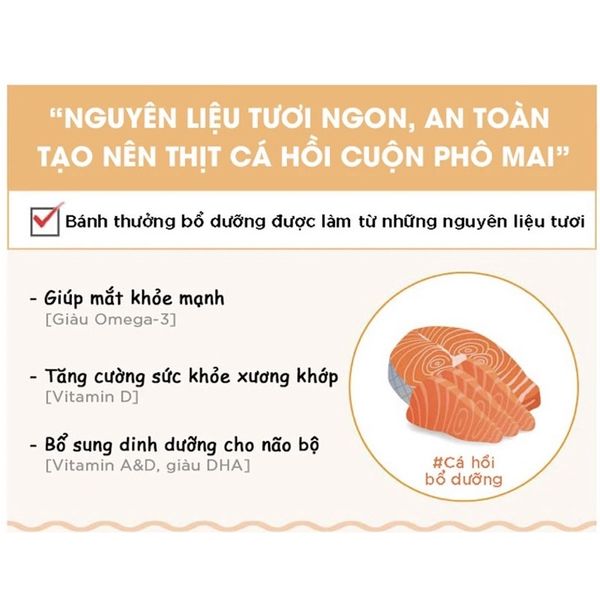 Snack huấn luyện cho Chó Phô mai cuộn Cá hồi Bowwow Cheese Roll Hàn Quốc 120g