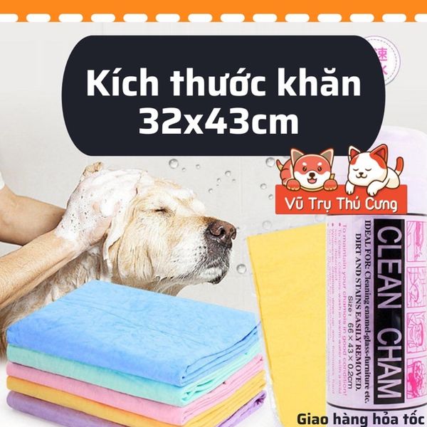 Khăn Tắm Cho Chó Mèo Siêu Thấm Hút Nước, Không Bám Lông
