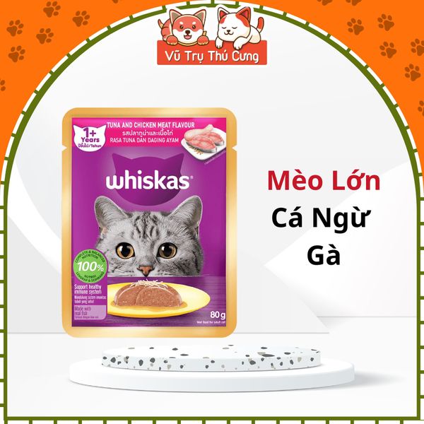 Pate Whiskas Cho Mèo Mọi Lứa Tuổi Giàu Dinh Dưỡng 80g